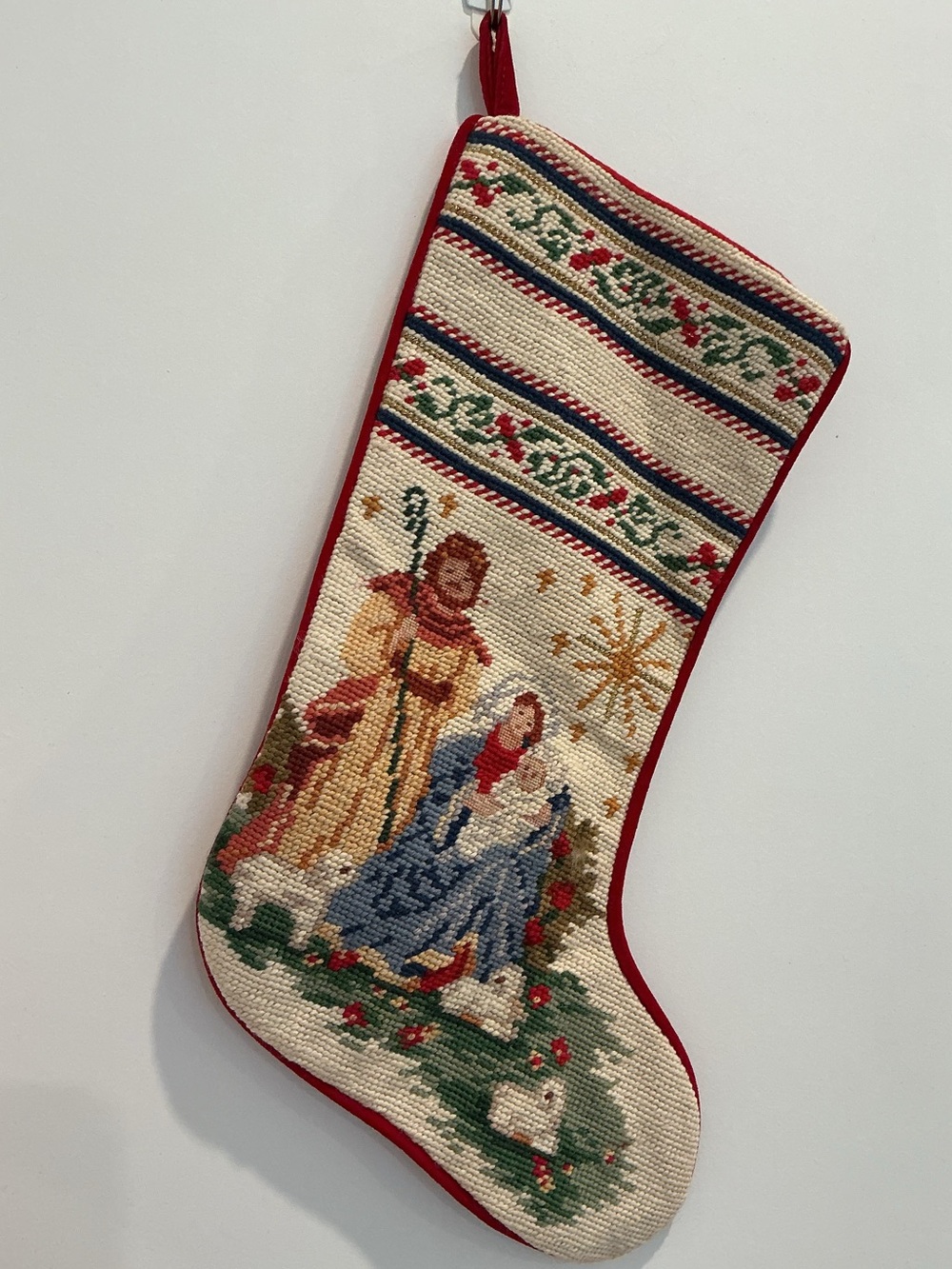 Vintage Imperial Elegance Christmas Stocking - Nativity Scene